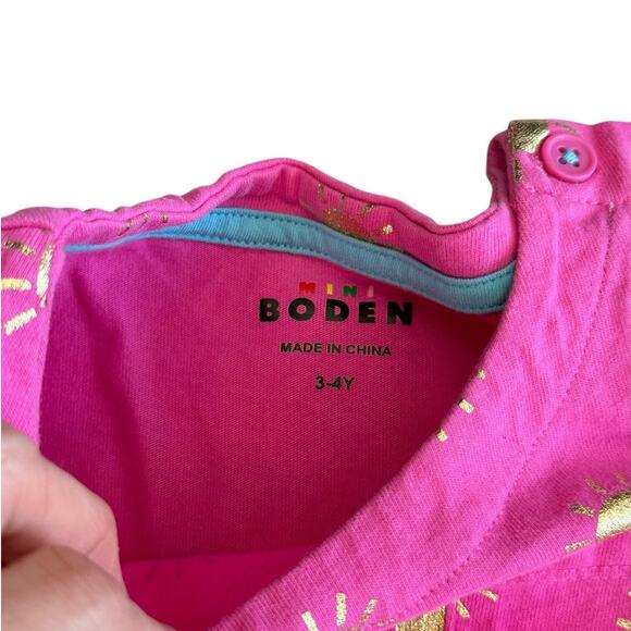 MINI BODEN Pink and Gold Sunshine Dress Size 3-4y - Picture 3 of 5